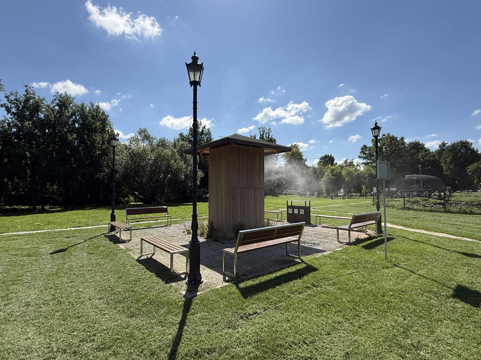 Tężnia soniczna w parku w Raszkowie — realizacja budowlana GardenProducts